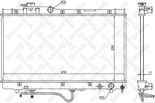 Radiator, engine cooling (10-26382-SX)