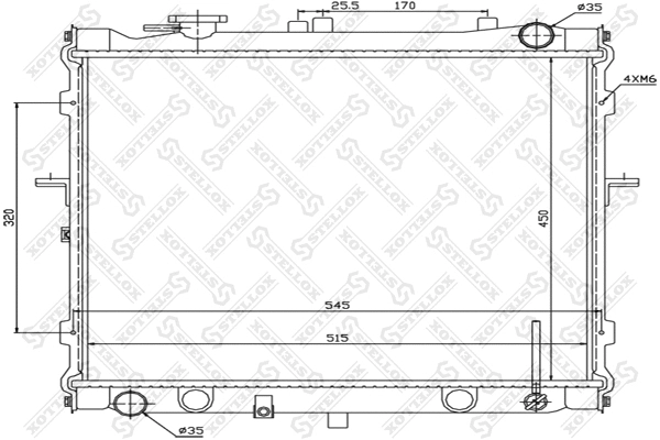 Radiator, engine cooling (10-25170-SX)