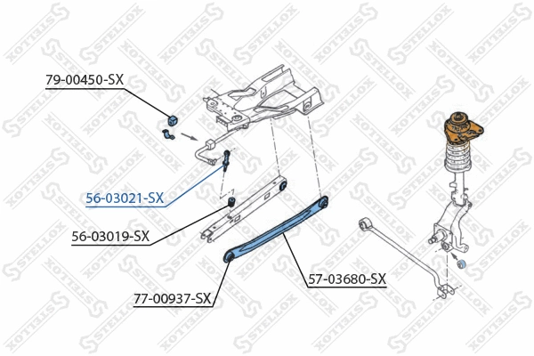 Link/Coupling Rod, stabiliser bar (56-03021-SX)