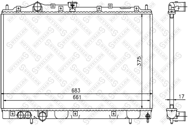 Radiator, engine cooling (10-25258-SX)