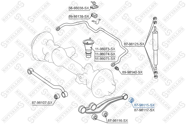 Mounting, control/trailing arm (87-98115-SX)