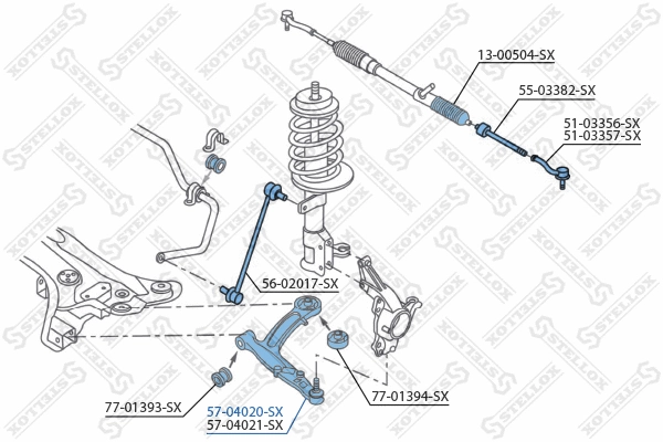 Control/Trailing Arm, wheel suspension (57-04020-SX)