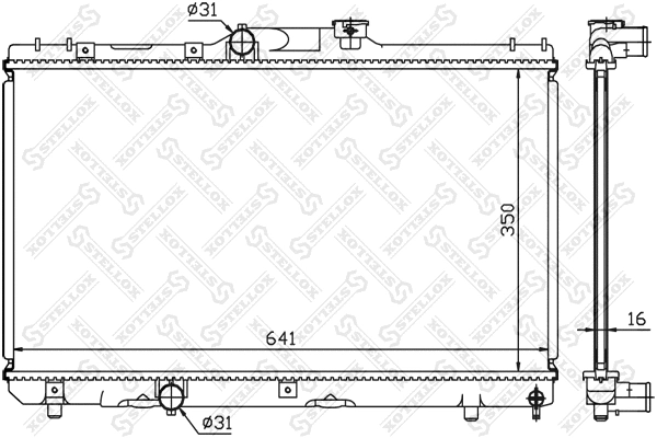 Radiator, engine cooling (10-25114-SX)