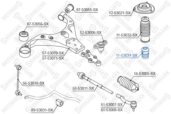 Rubber Buffer, suspension (11-53031-SX)