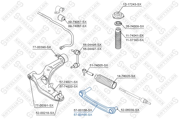 Control/Trailing Arm, wheel suspension (57-00155-SX)