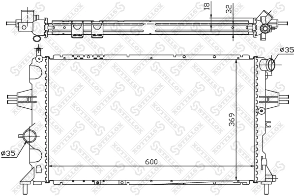 Radiator, engine cooling (10-25268-SX)