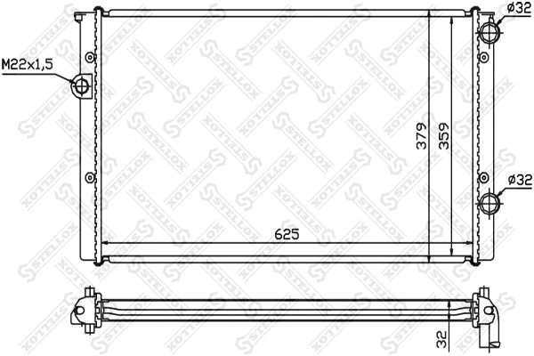 Radiator, engine cooling (10-25197-SX)