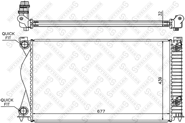 Radiator, engine cooling (10-25449-SX)