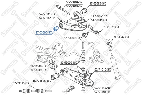 Mounting, control/trailing arm (87-53090-SX)