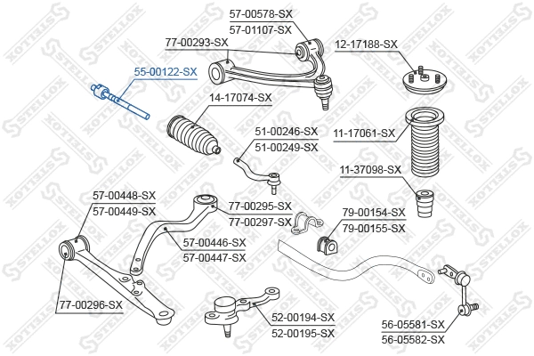Inner Tie Rod (55-00122-SX)