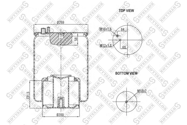 Bellow, air suspension (84-00134-SX)