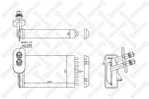 Heat Exchanger, interior heating (10-35017-SX)