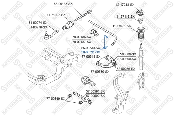 Link/Coupling Rod, stabiliser bar (56-00331-SX)