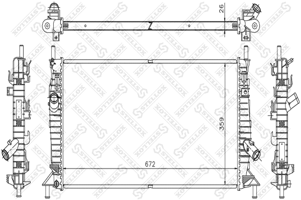 Radiator, engine cooling (10-25182-SX)