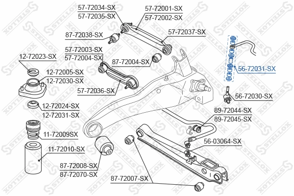 Mounting, stabiliser bar (56-72031-SX)
