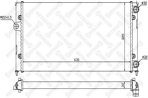 Radiator, engine cooling (10-25069-SX)