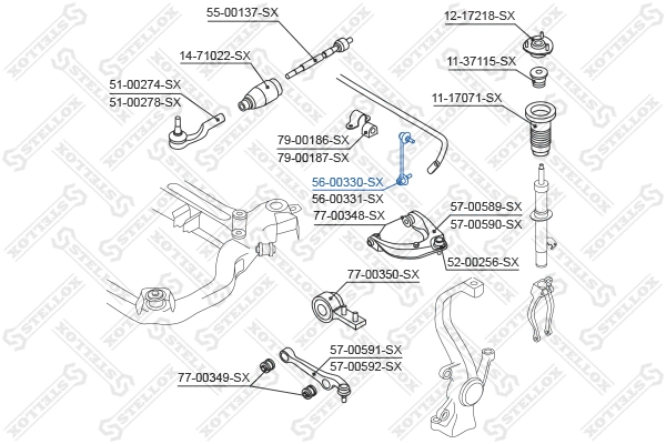 Link/Coupling Rod, stabiliser bar (56-00330-SX)