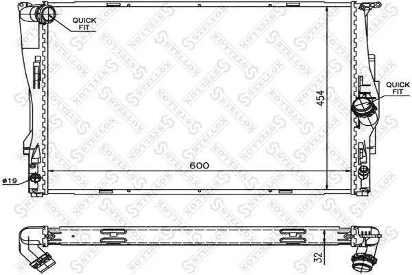 Radiator, engine cooling (10-25581-SX)