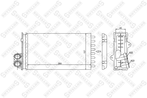 Heat Exchanger, interior heating (10-35015-SX)