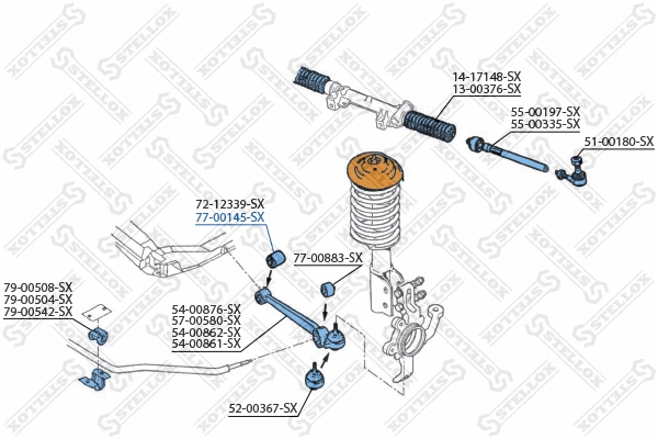 Mounting, control/trailing arm (77-00145-SX)