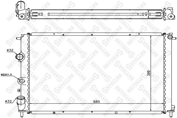 Radiator, engine cooling (10-26216-SX)