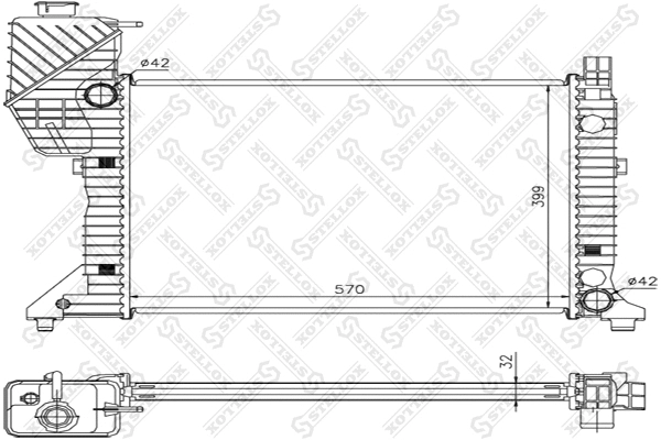 Radiator, engine cooling (10-25369-SX)