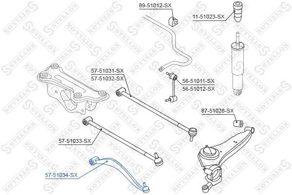 Control/Trailing Arm, wheel suspension (57-51034-SX)