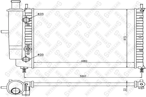 Radiator, engine cooling (10-25717-SX)