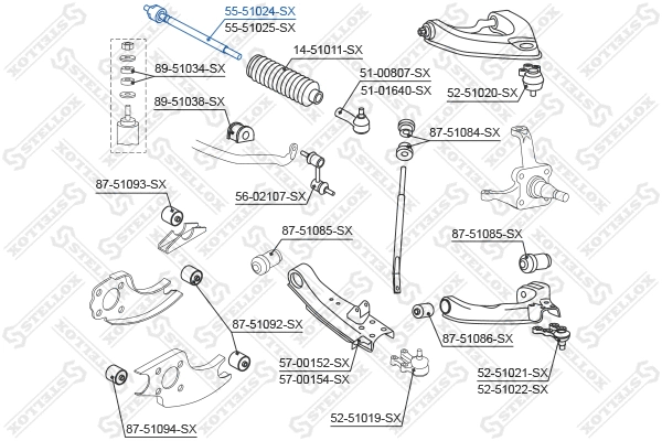 Inner Tie Rod (55-51024-SX)