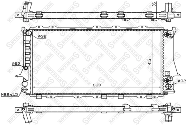 Radiator, engine cooling (10-25541-SX)