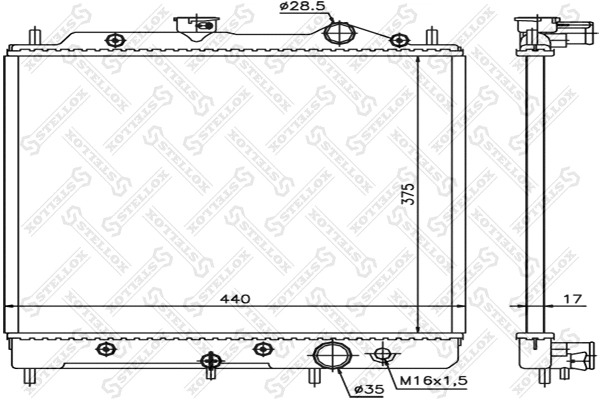 Radiator, engine cooling (10-25941-SX)