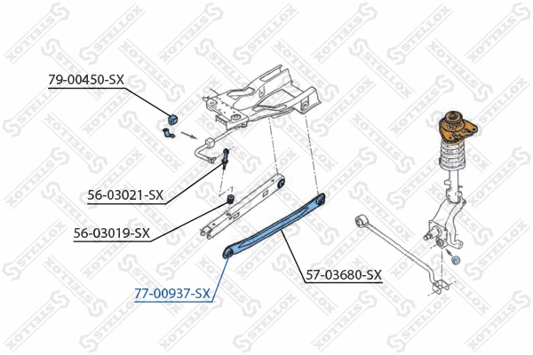 Mounting, control/trailing arm (77-00937-SX)