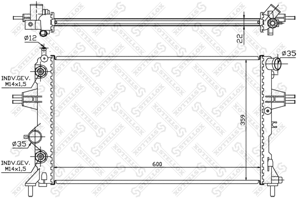 Radiator, engine cooling (10-25062-SX)