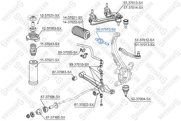 Inner Tie Rod (55-37012-SX)