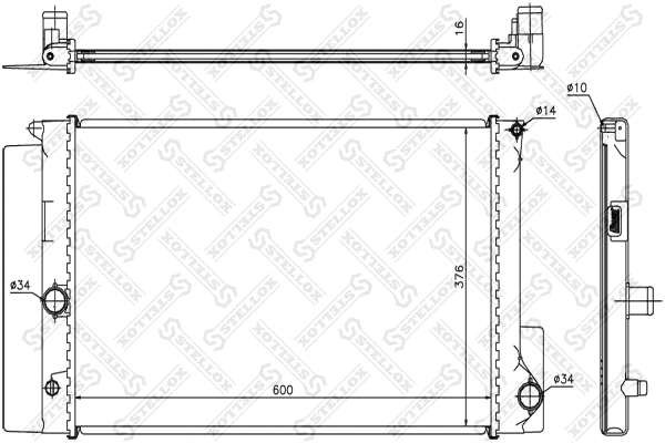 Radiator, engine cooling (10-26361-SX)