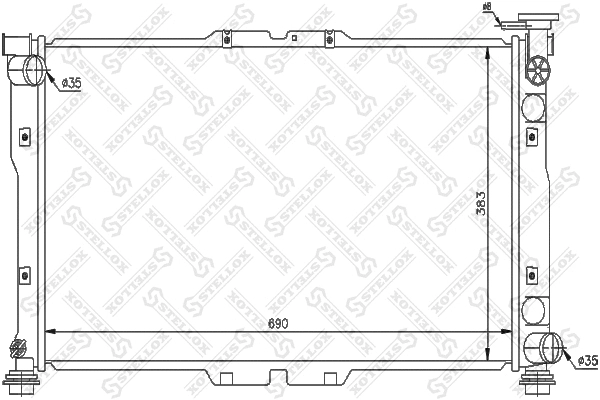 Radiator, engine cooling (10-26473-SX)