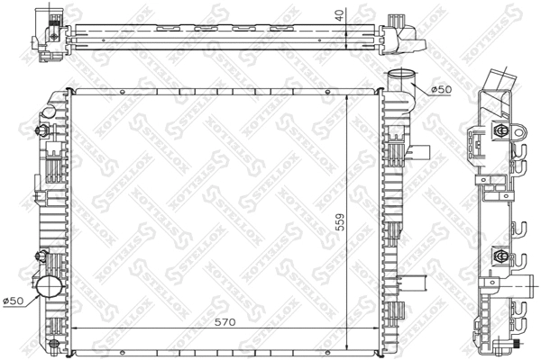 Radiator, engine cooling (10-25888-SX)