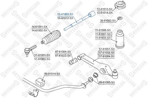 Inner Tie Rod (55-61003-SX)