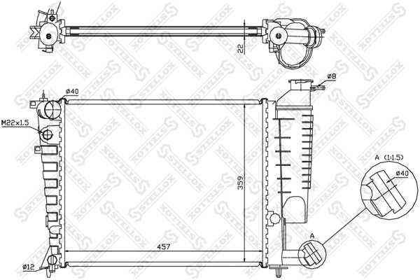 Radiator, engine cooling (10-25026-SX)