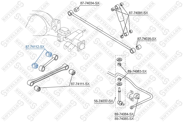Mounting, control/trailing arm (87-74112-SX)