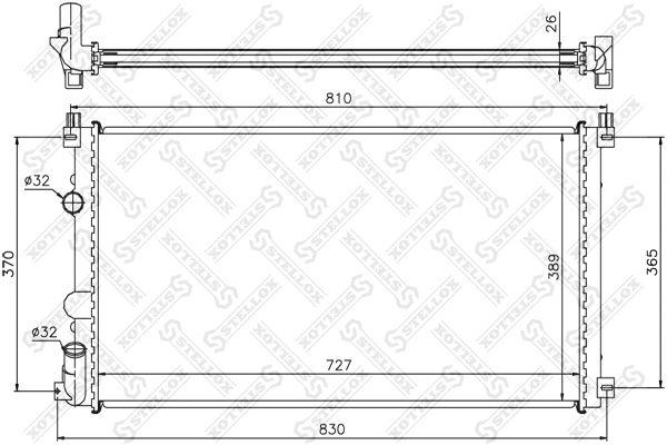 Radiator, engine cooling (10-26182-SX)