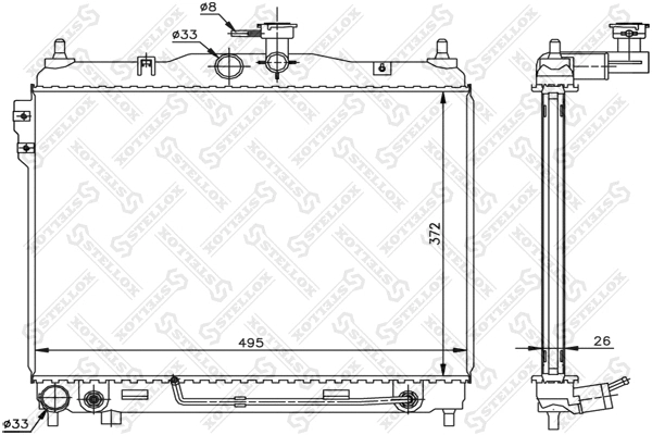 Radiator, engine cooling (10-25303-SX)
