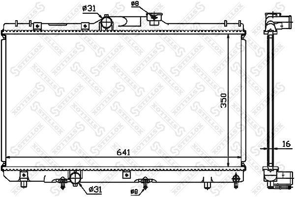 Radiator, engine cooling (10-25189-SX)