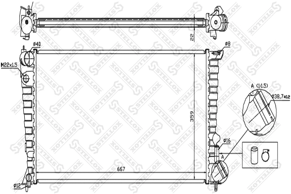 Radiator, engine cooling (10-25654-SX)