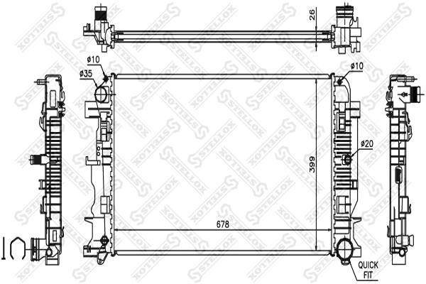 Radiator, engine cooling (10-26552-SX)