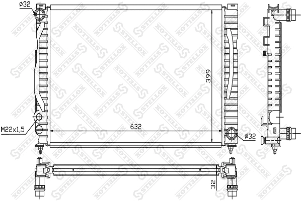 Radiator, engine cooling (10-25125-SX)
