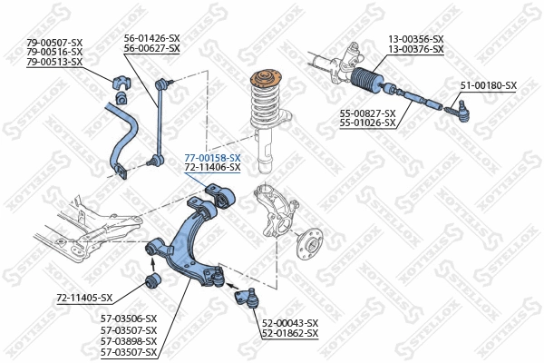 Mounting, control/trailing arm (77-00158-SX)