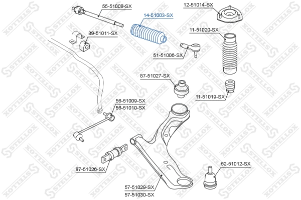 Bellow, steering (14-51003-SX)