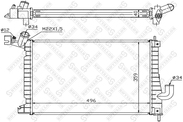 Radiator, engine cooling (10-25262-SX)
