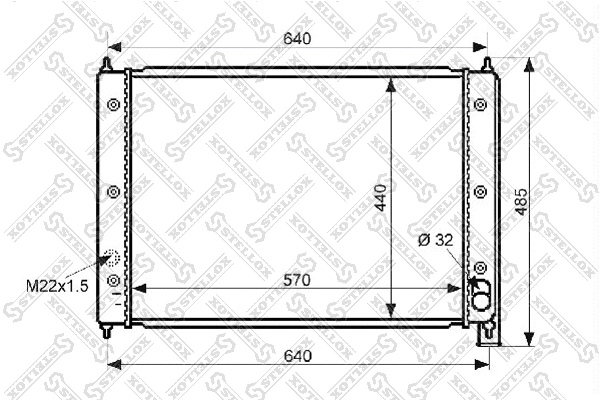 Radiator, engine cooling (10-25042-SX)